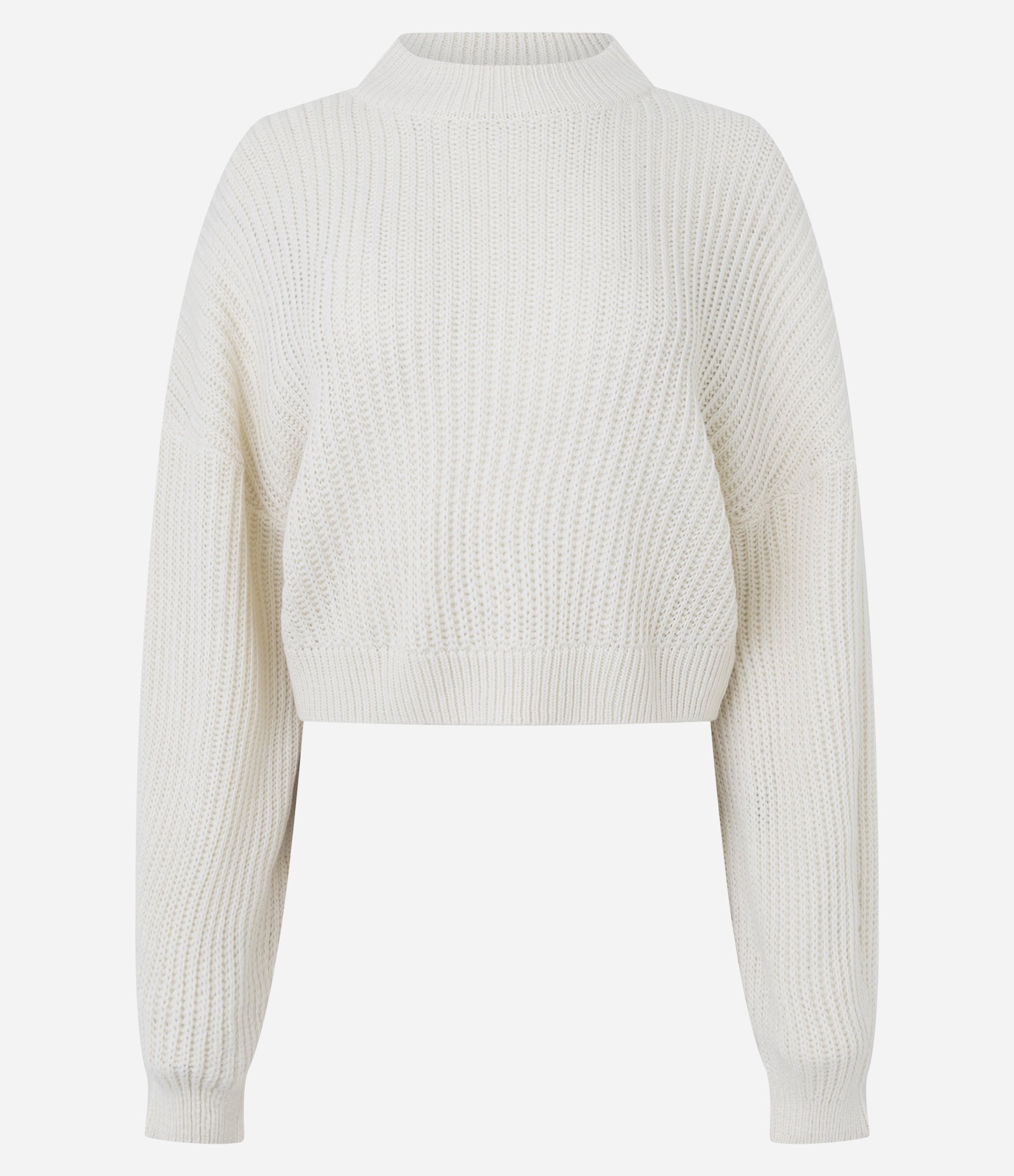 Blusa em Tricô com Gola Alta e Manga Ampla Branco 1