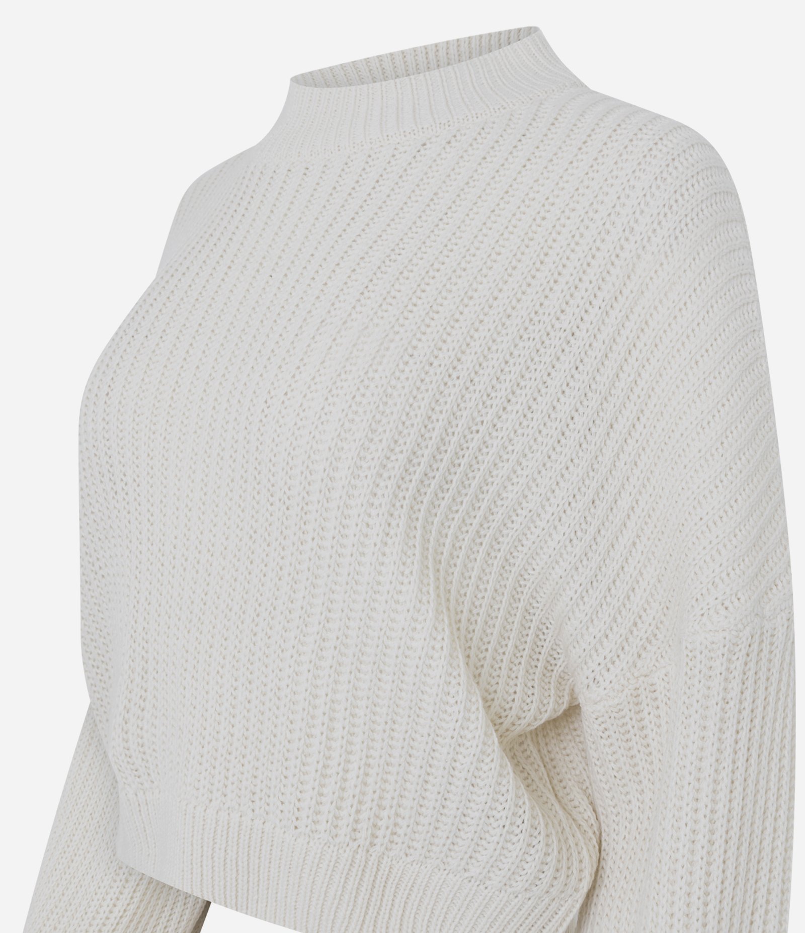Blusa em Tricô com Gola Alta e Manga Ampla Branco 2