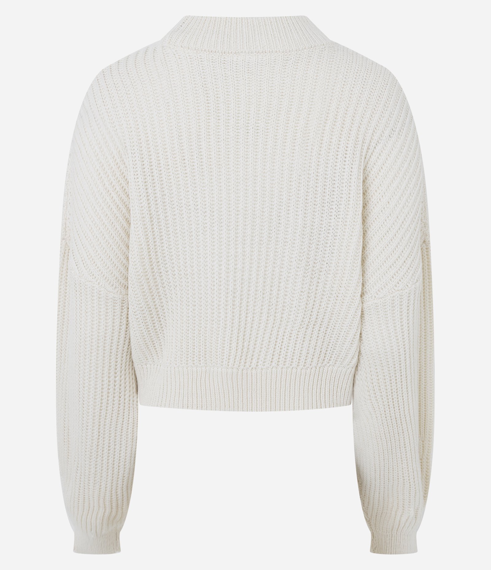 Blusa em Tricô com Gola Alta e Manga Ampla Branco 3