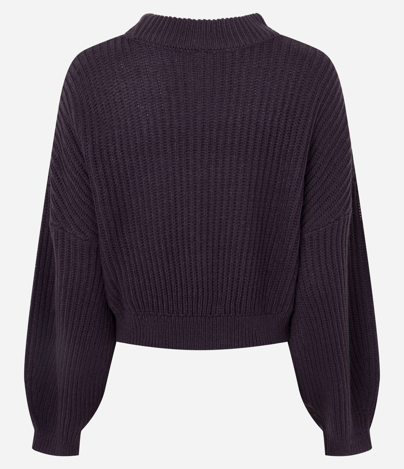 Blusa em Tricô com Gola Alta e Manga Ampla Roxo 3