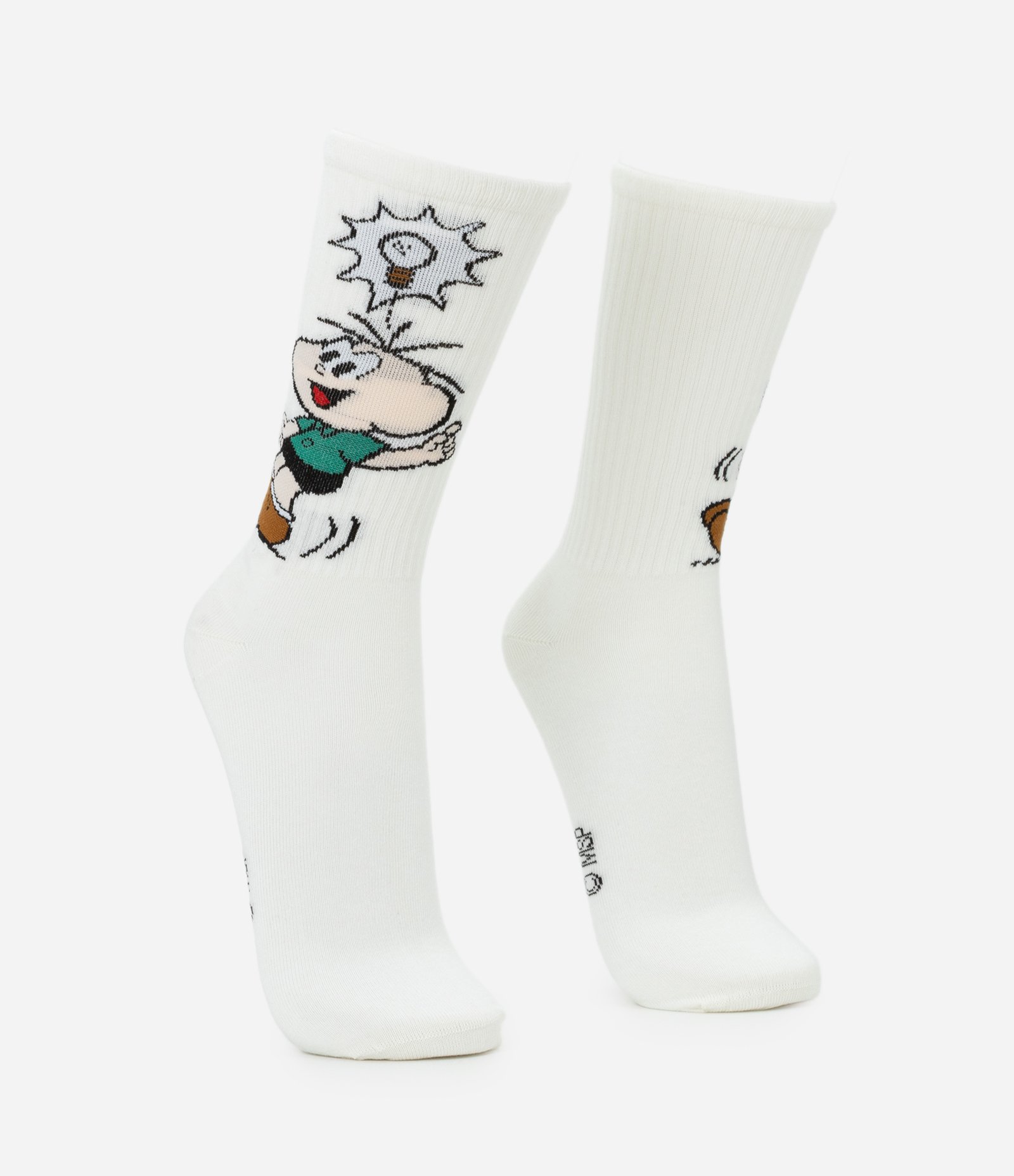 Meia Cano Alto em Algodão com Estampa Cebolinha Turma da Mônica Branco 2