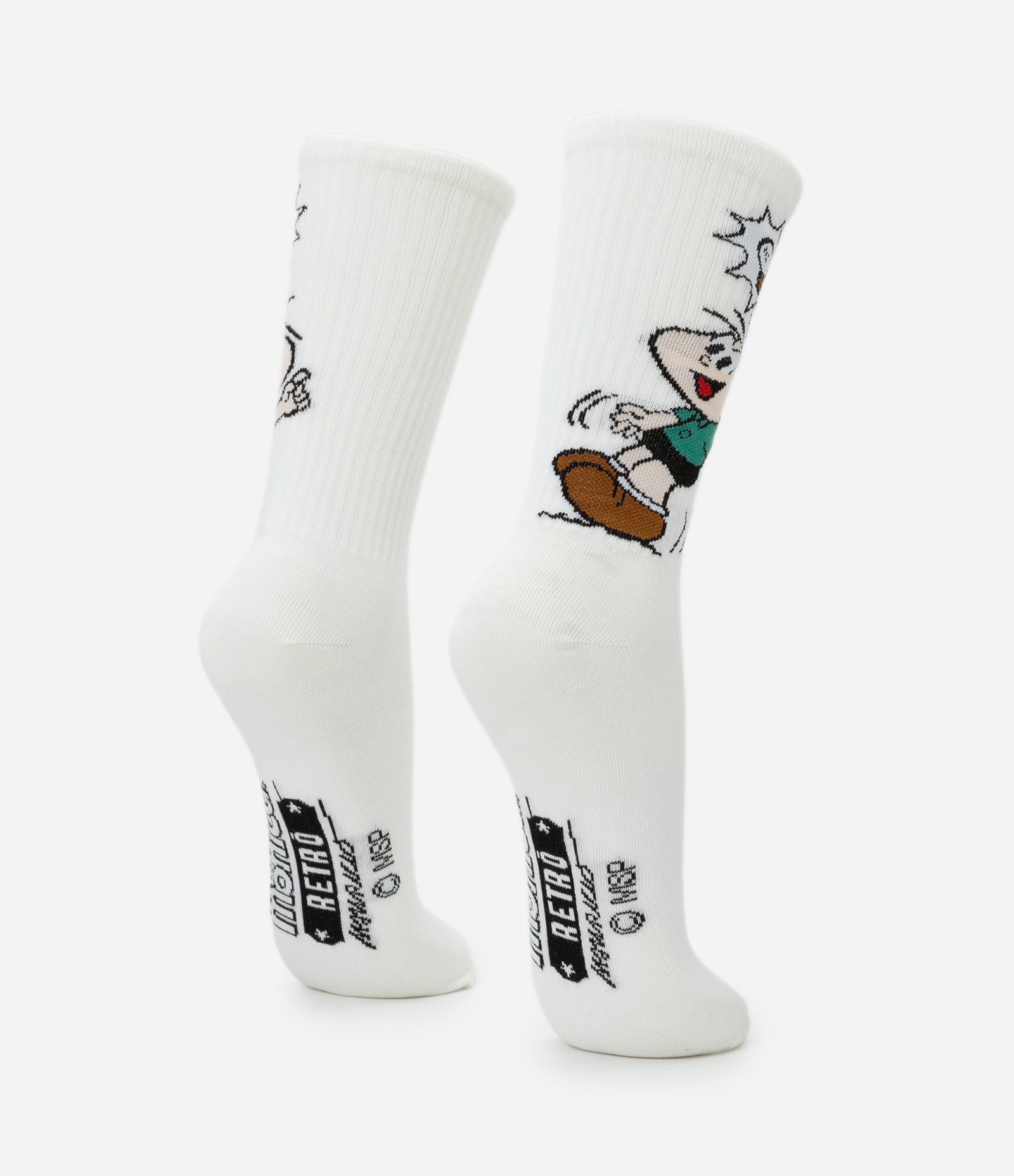 Meia Cano Alto em Algodão com Estampa Cebolinha Turma da Mônica Branco 3