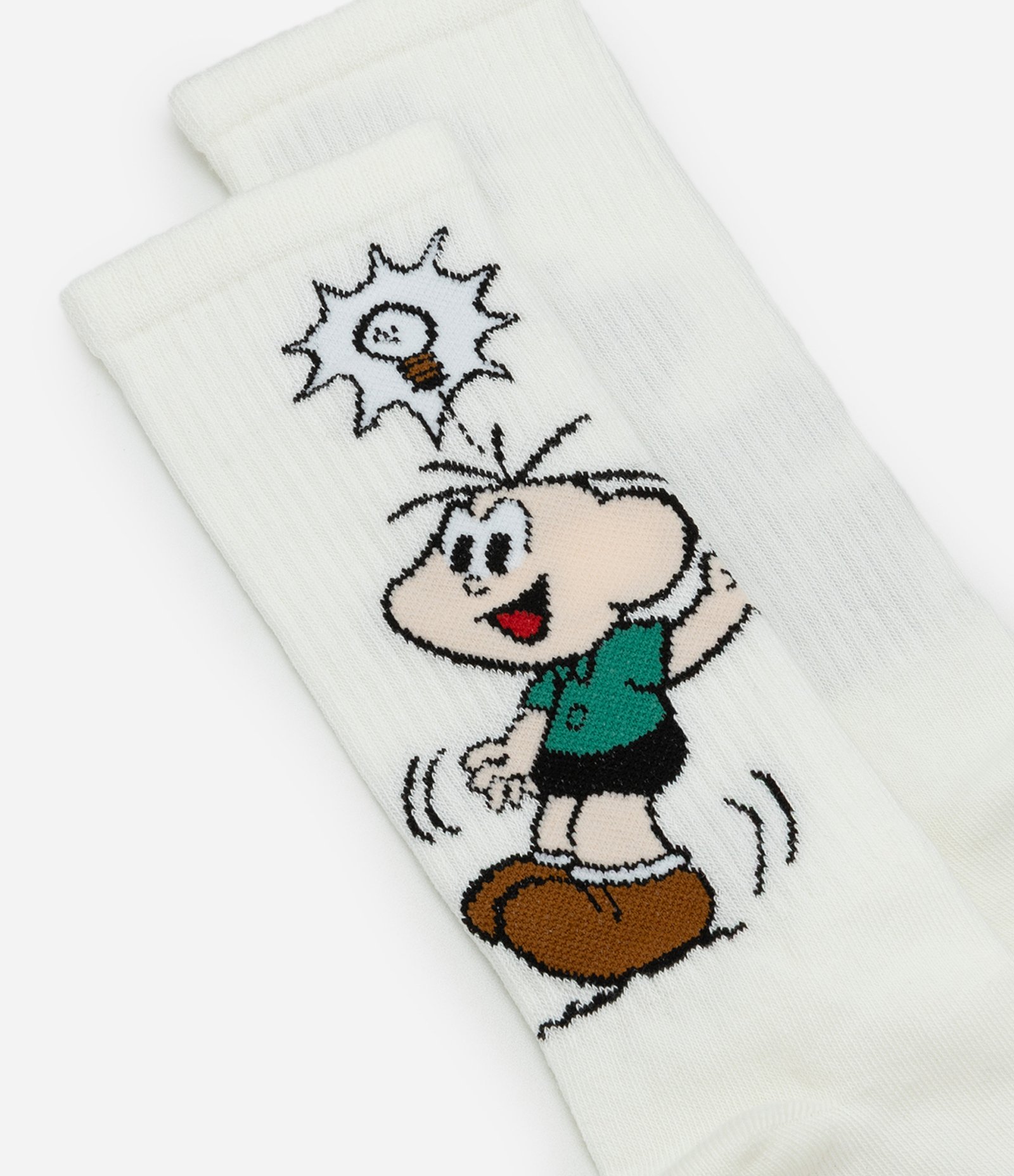 Meia Cano Alto em Algodão com Estampa Cebolinha Turma da Mônica Branco 4