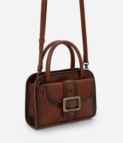 Bolsa Pequena Estruturada em PU com Metais Envelhecido