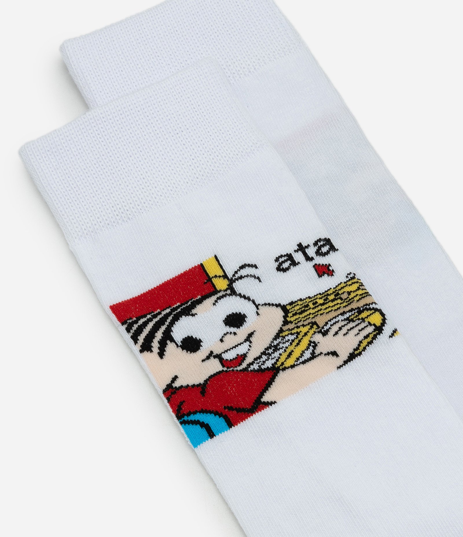 Meia Cano Alto Individual com Estampa Mônica Meme Branco 4