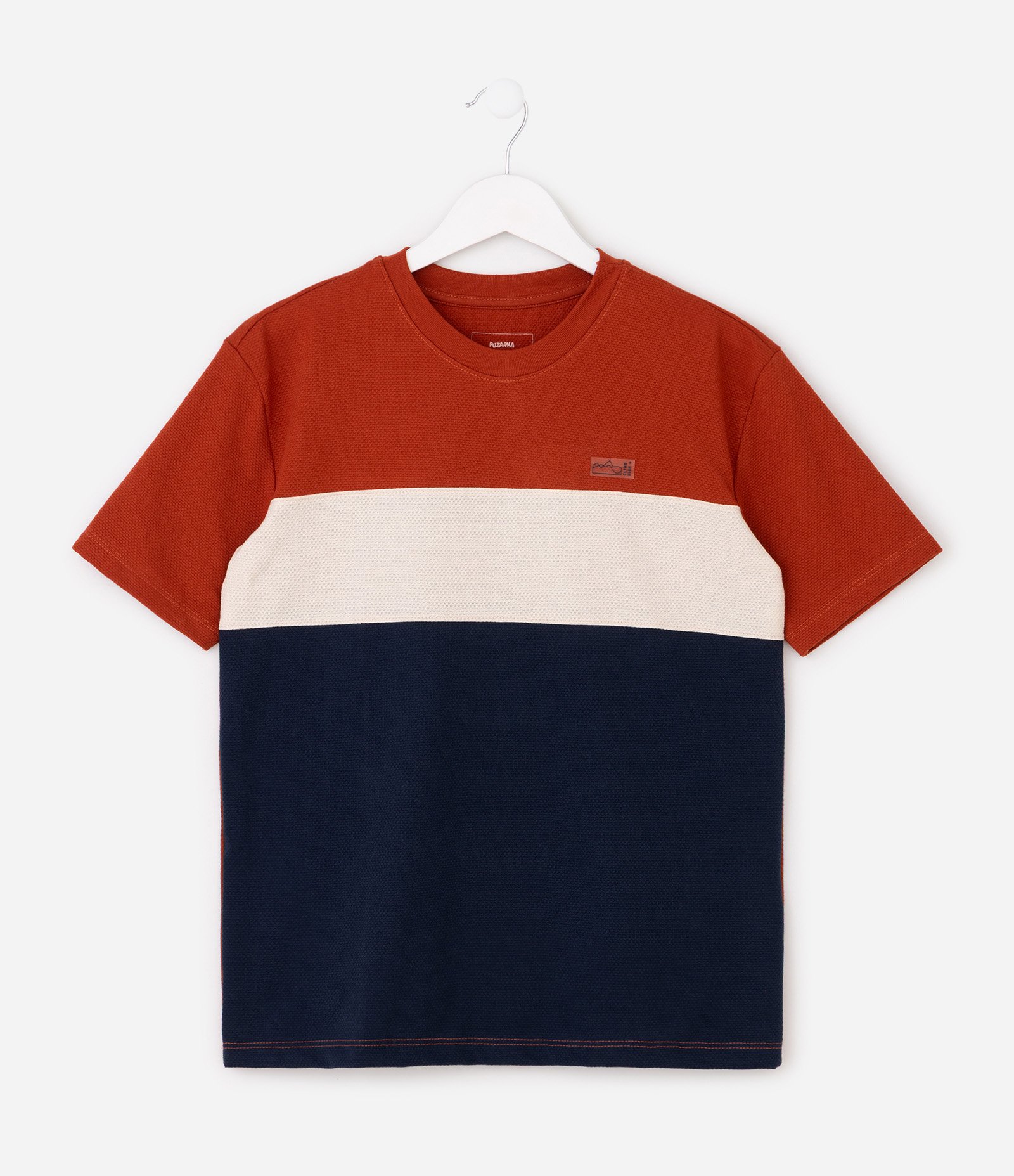 Camiseta Infantil com Blocos de Cores Texturizados – Tam 5 a 14 Anos Azul/Branco/Vermelho 2
