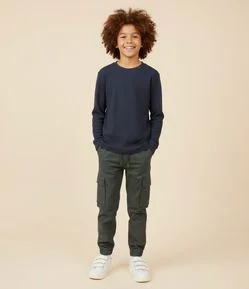 Camiseta Infantil em Moletinho Texturizado – Tam 5 a 14 Anos