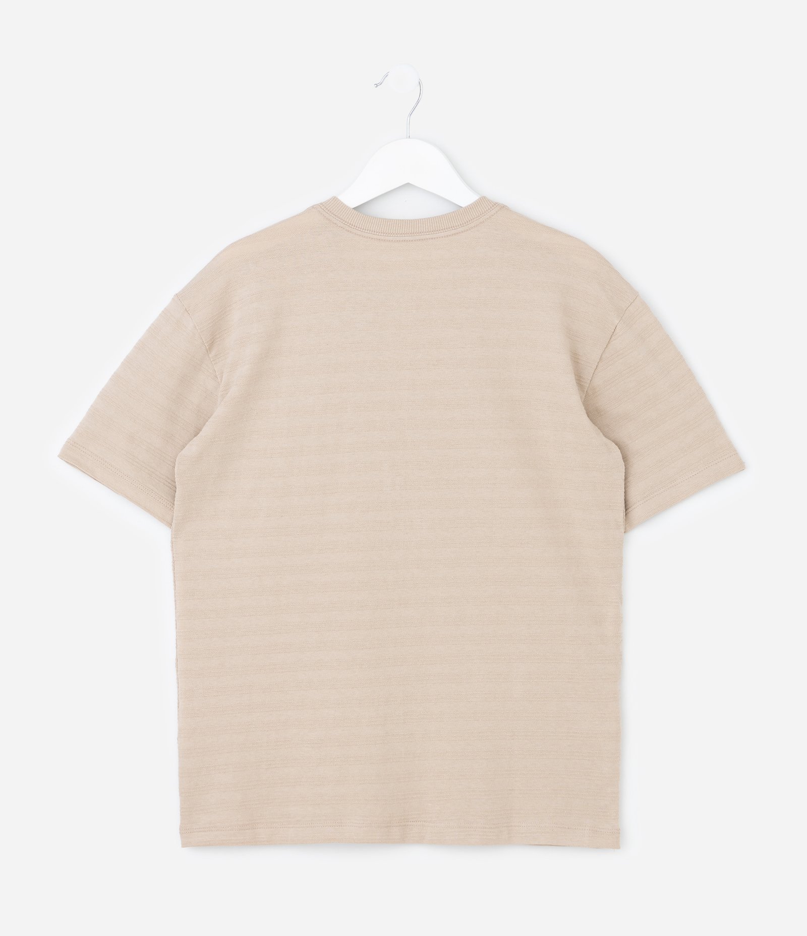 Camiseta Infantil Henley em Algodão Texturizado – Tam 5 a 14 Anos Bege Claro 3