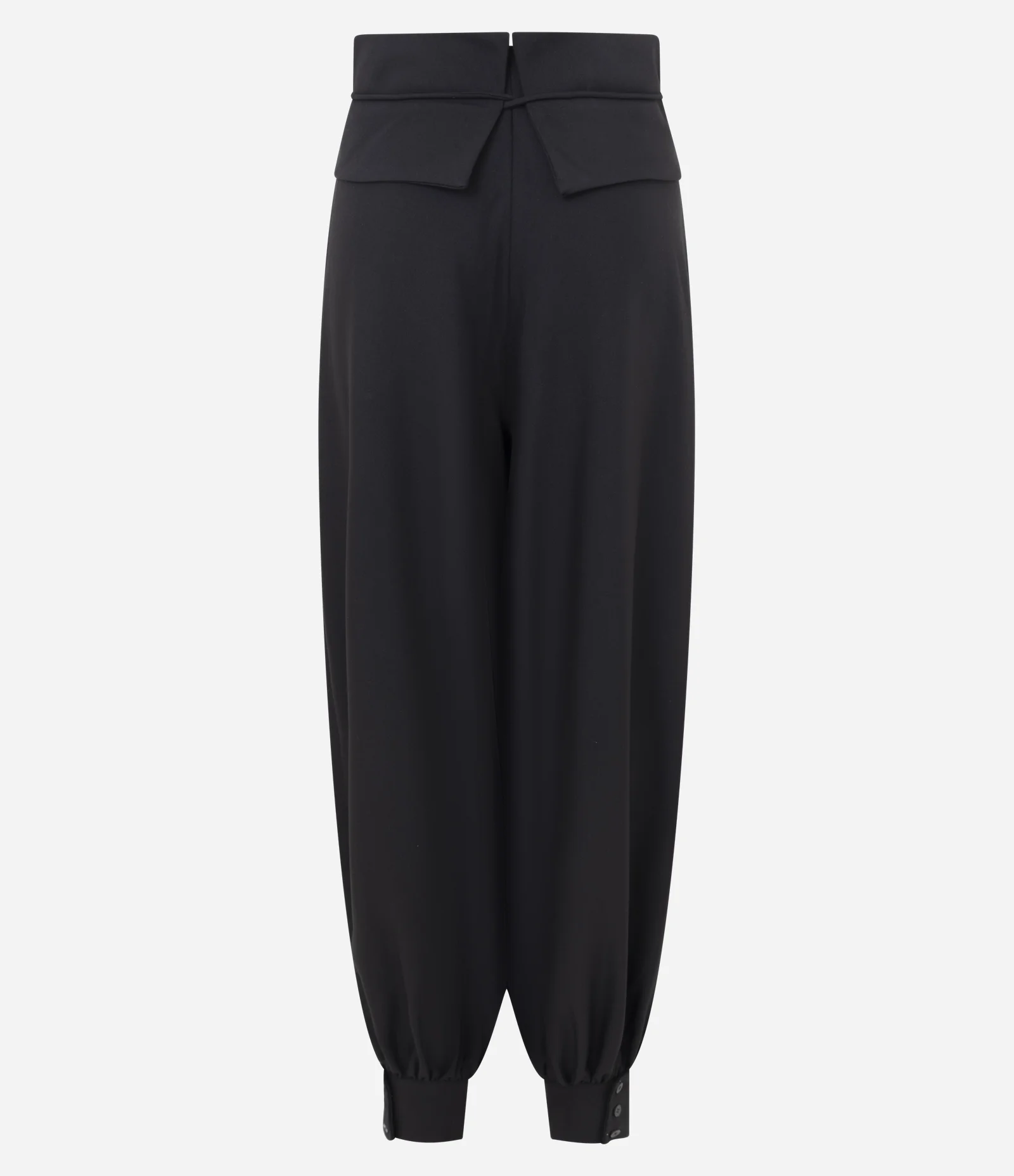 Calça Aladim Alfaiatada com Amarração e Pala Sobreposta Preto 2