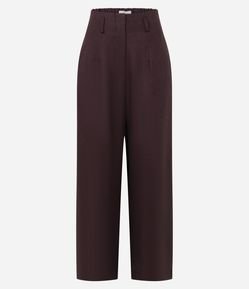 Calça Reta em Linho com Cós Elástico