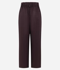 Calça Reta em Linho com Cós Elástico