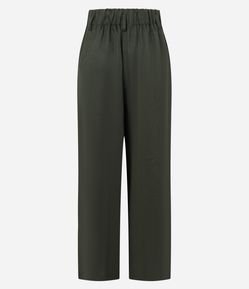 Calça Reta em Linho com Cós Elástico