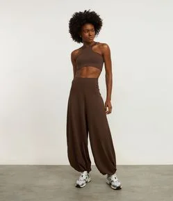 Calça Aladim Esportiva em Microfibra com Cós Largo