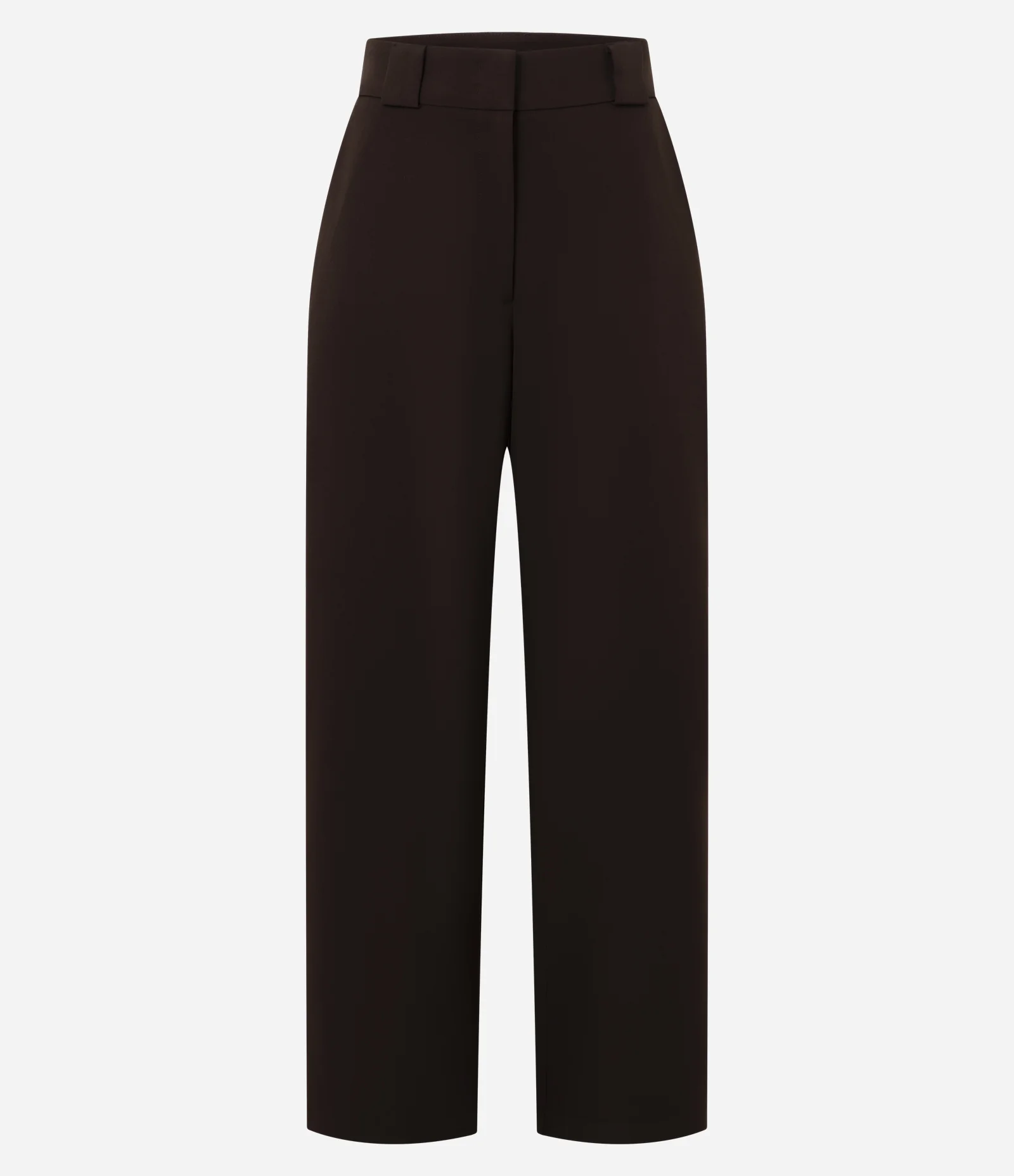 Calça Reta Alfaiatada com Passantes Largos Marrom 1