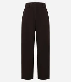 Calça Reta Alfaiatada com Passantes Largos