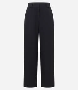 Calça Reta Alfaiatada com Passantes Largos