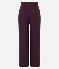 Calça Reta Alfaiatada com Passantes Largos