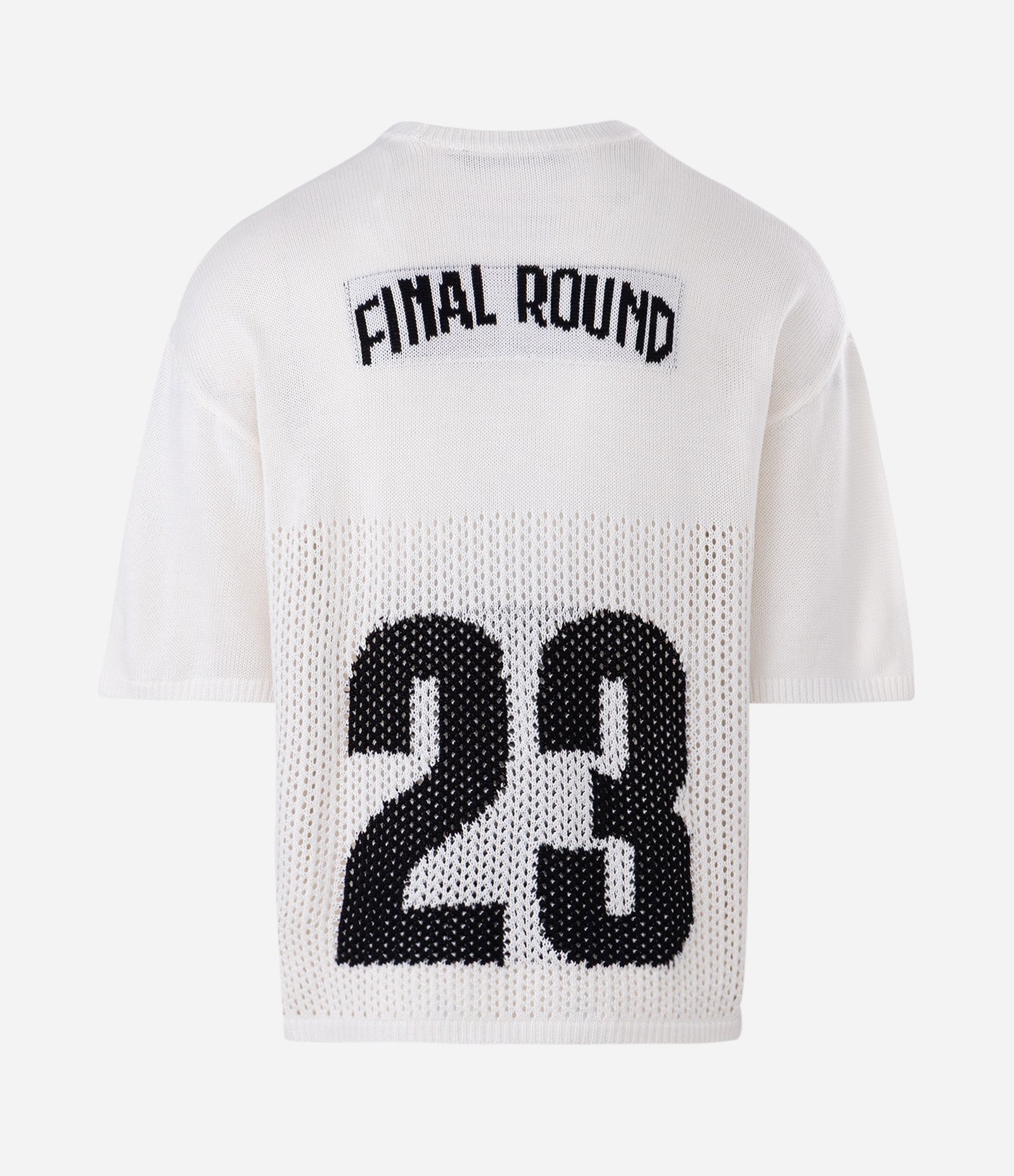 Camiseta Oversized Manga Curta em Jacquard Esportiva Nº 23 Branco 6