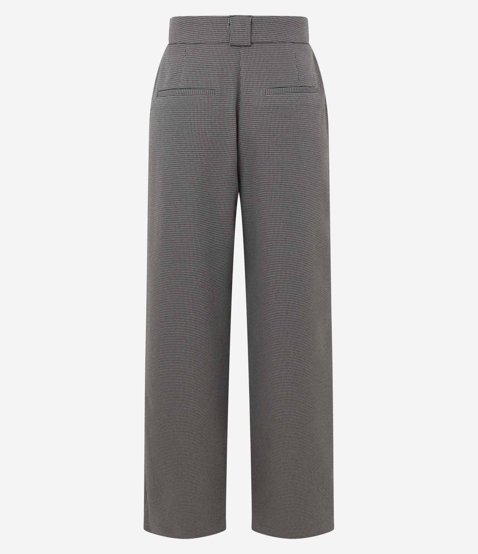 Calça Reta Alfaiatada com Estampa Pied de Poule Preto 3