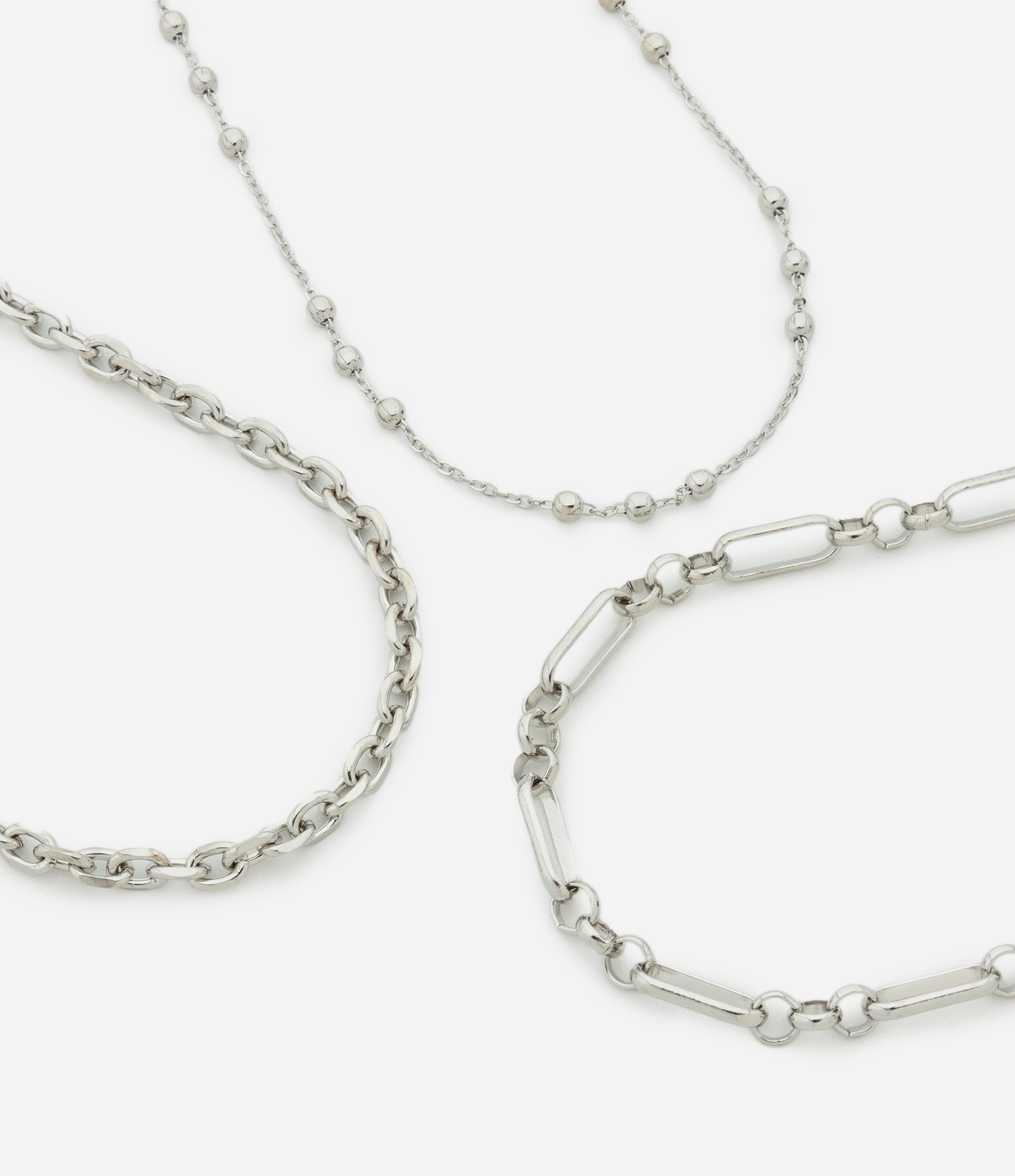 Colar Camadas Metalizadas com Diferentes Texturas Prata 1