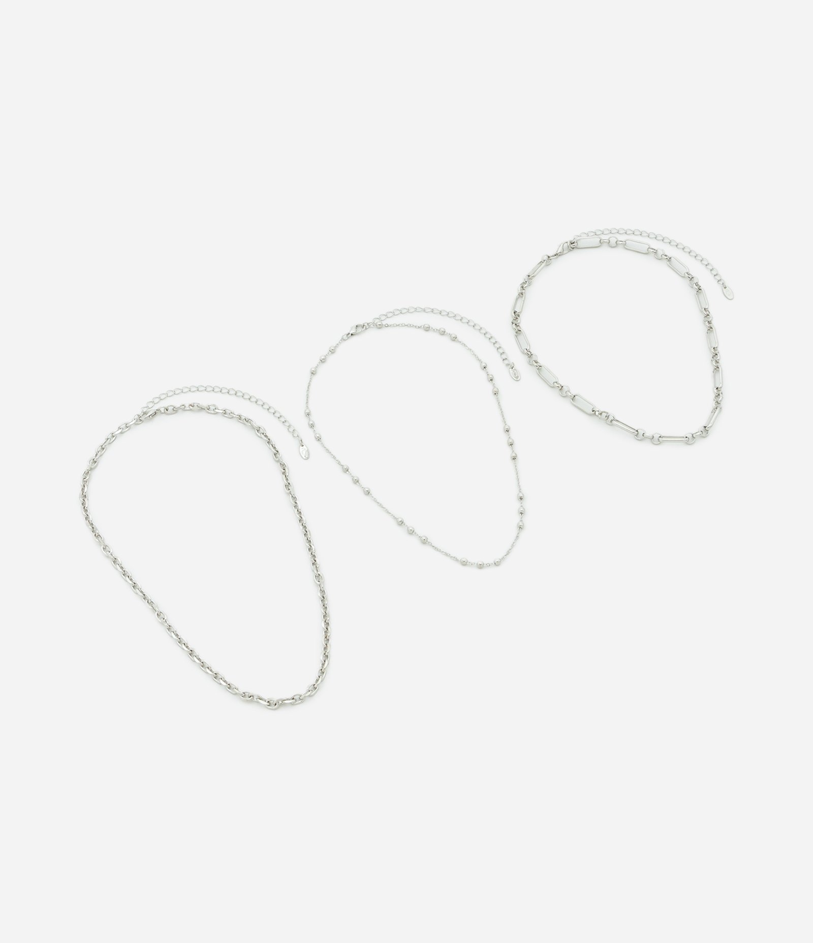 Colar Camadas Metalizadas com Diferentes Texturas Prata 2