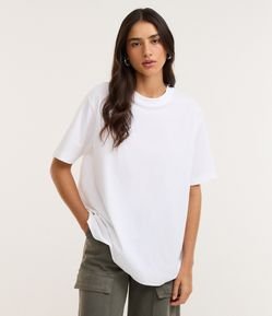 Camiseta Oversized em Algodão com Manga Curta