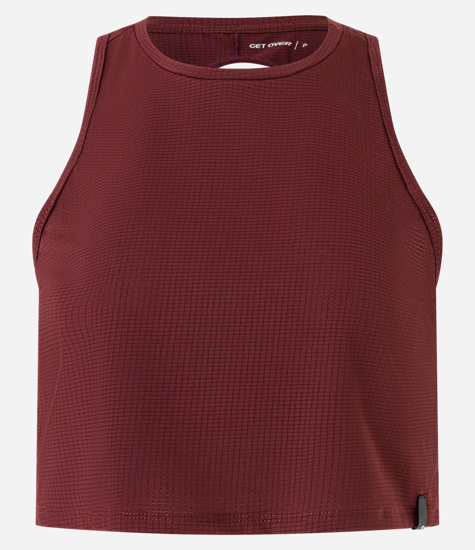 Regata Box Esportiva em Microfibra Texturizada com Recorte nas Costas Vinho 1