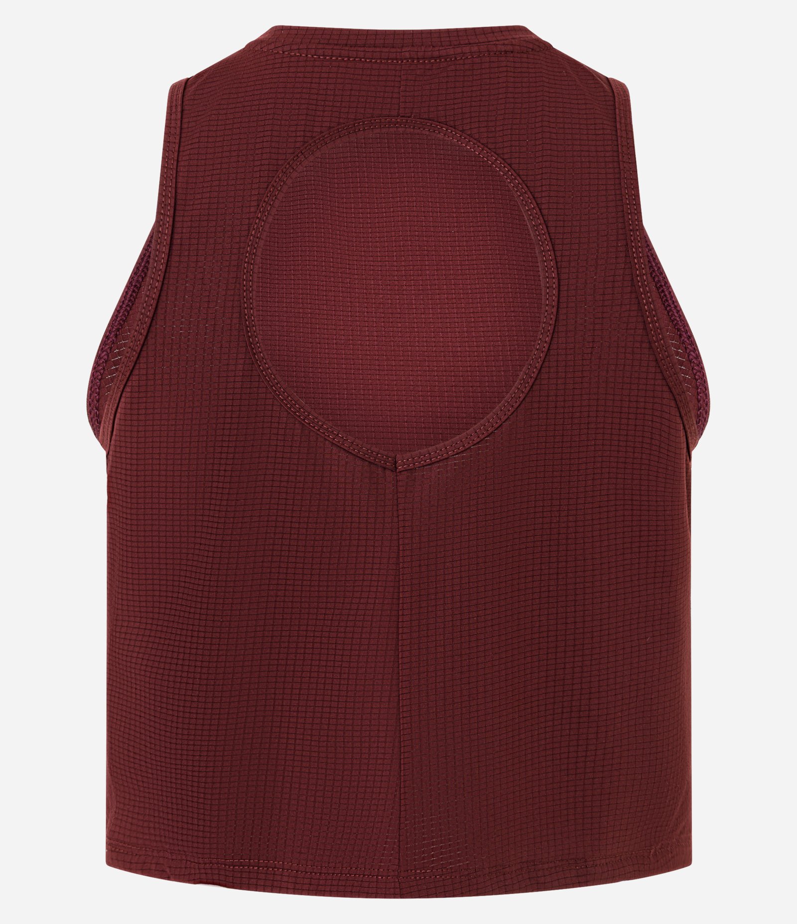 Regata Box Esportiva em Microfibra Texturizada com Recorte nas Costas Vinho 3