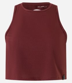 Regata Box Esportiva em Microfibra Texturizada com Recorte nas Costas