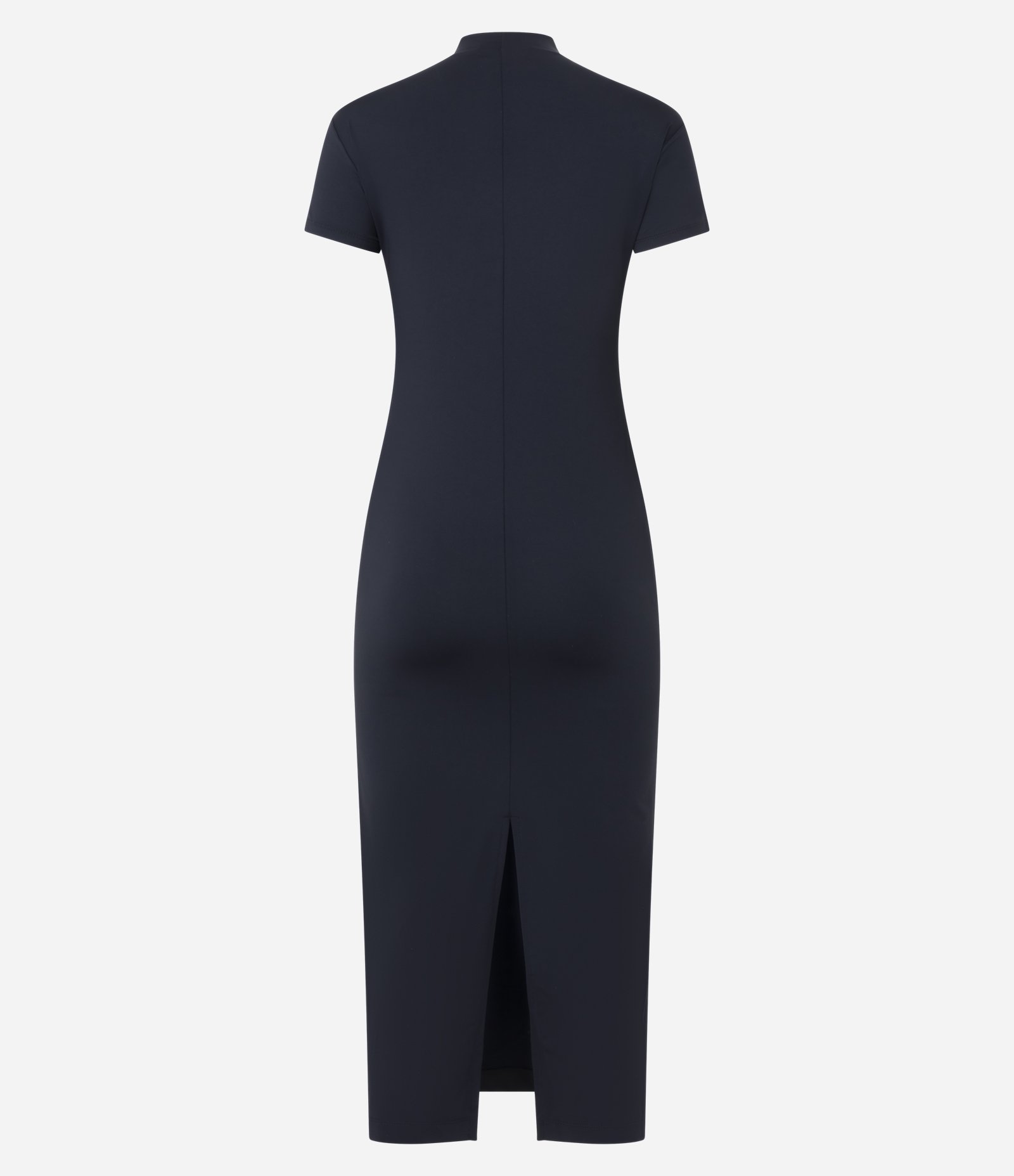 Vestido Tubinho Básico com Gola Alta e Fenda Traseira Preto 6