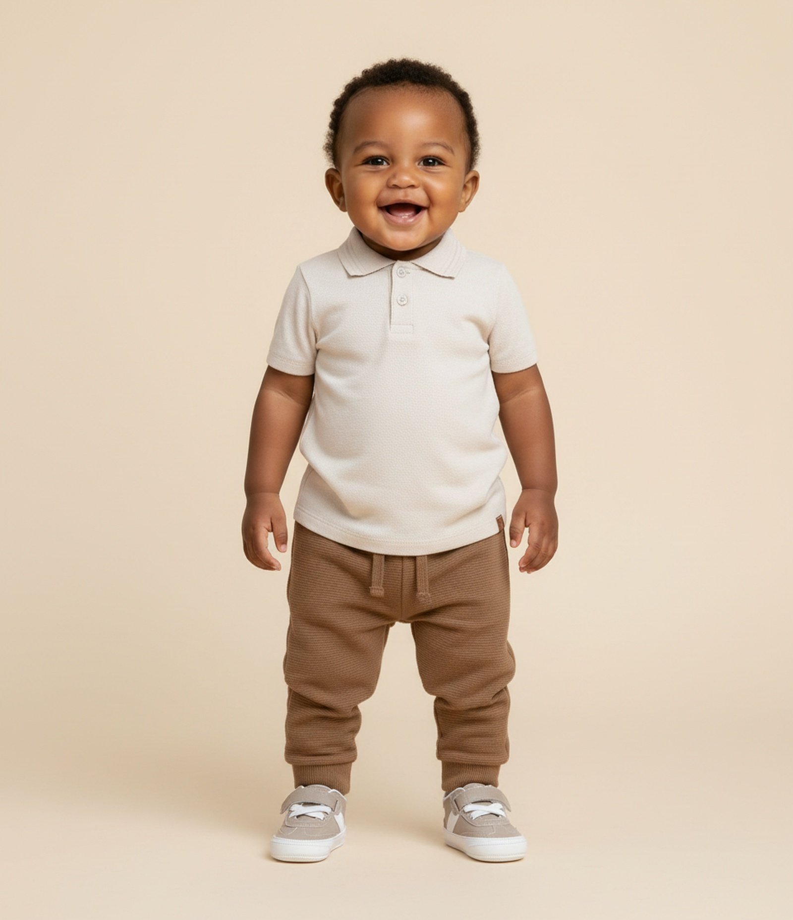 Calça Infantil em Moletom com Felpa e Bolsos Texturizados – Tam 0 a 18 Meses Marrom 1