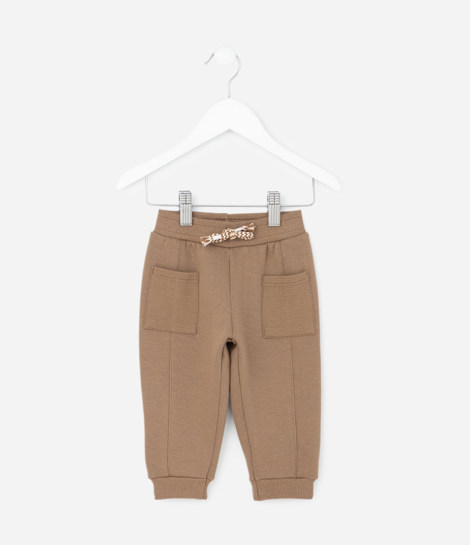 Calça Infantil em Moletom com Felpa e Bolsos Texturizados – Tam 0 a 18 Meses Marrom 2