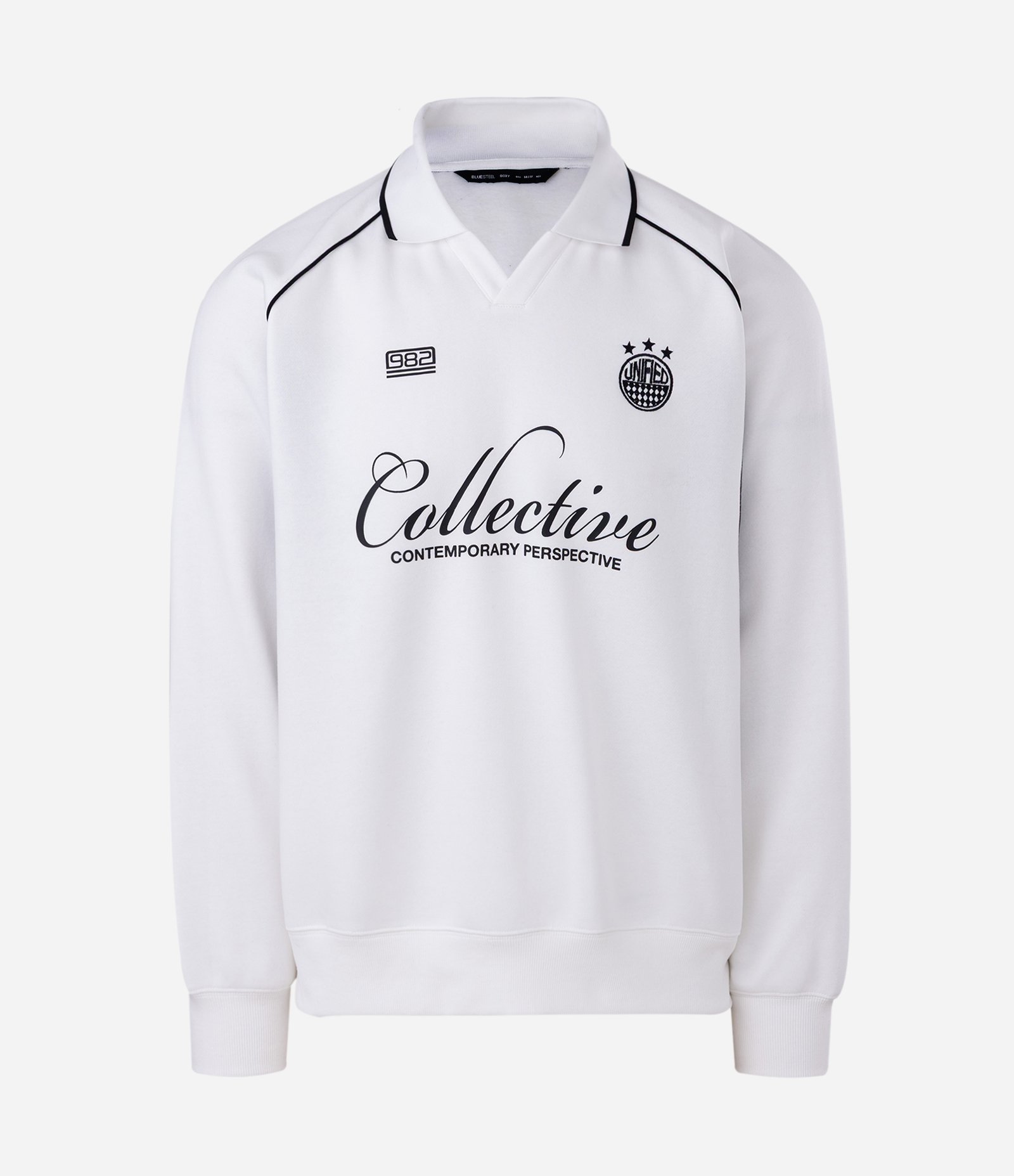 Blusão Boxy com Felpa Esportivo e Gola Polo Branco 4