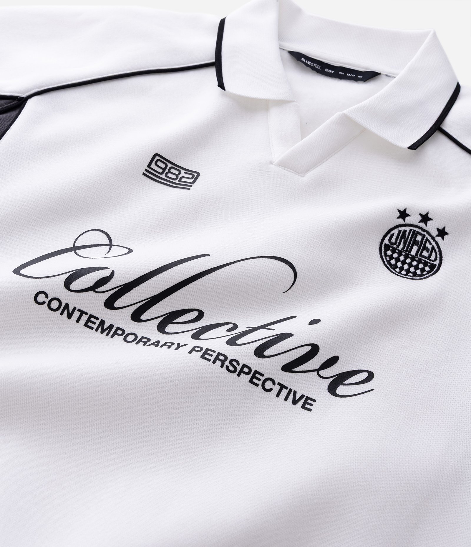 Blusão Boxy com Felpa Esportivo e Gola Polo Branco 10