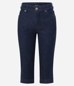 Calça Capri Jeans com Mini Fendas Laterais