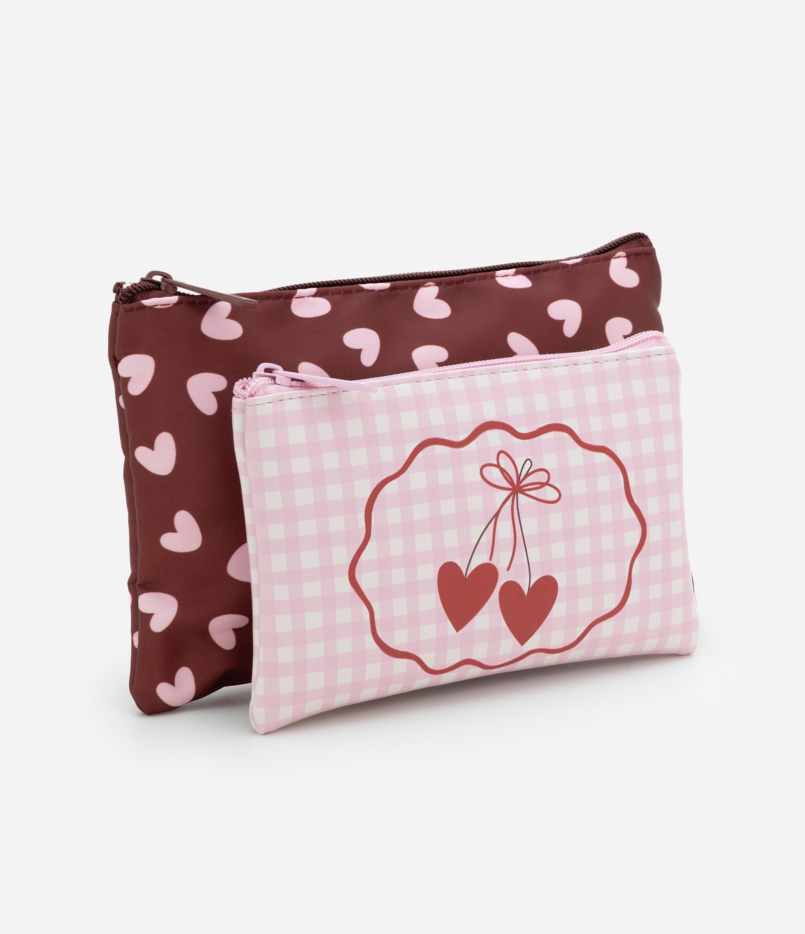 Kit 03 Nécessaires com Estampa de Corações Multicores 3