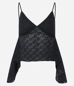 Blusa de Alcinha em Renda com Pontas Assimétricas