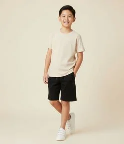 Bermuda Infantil Texturizado com Bolsos – Tam 5 a 14 Anos