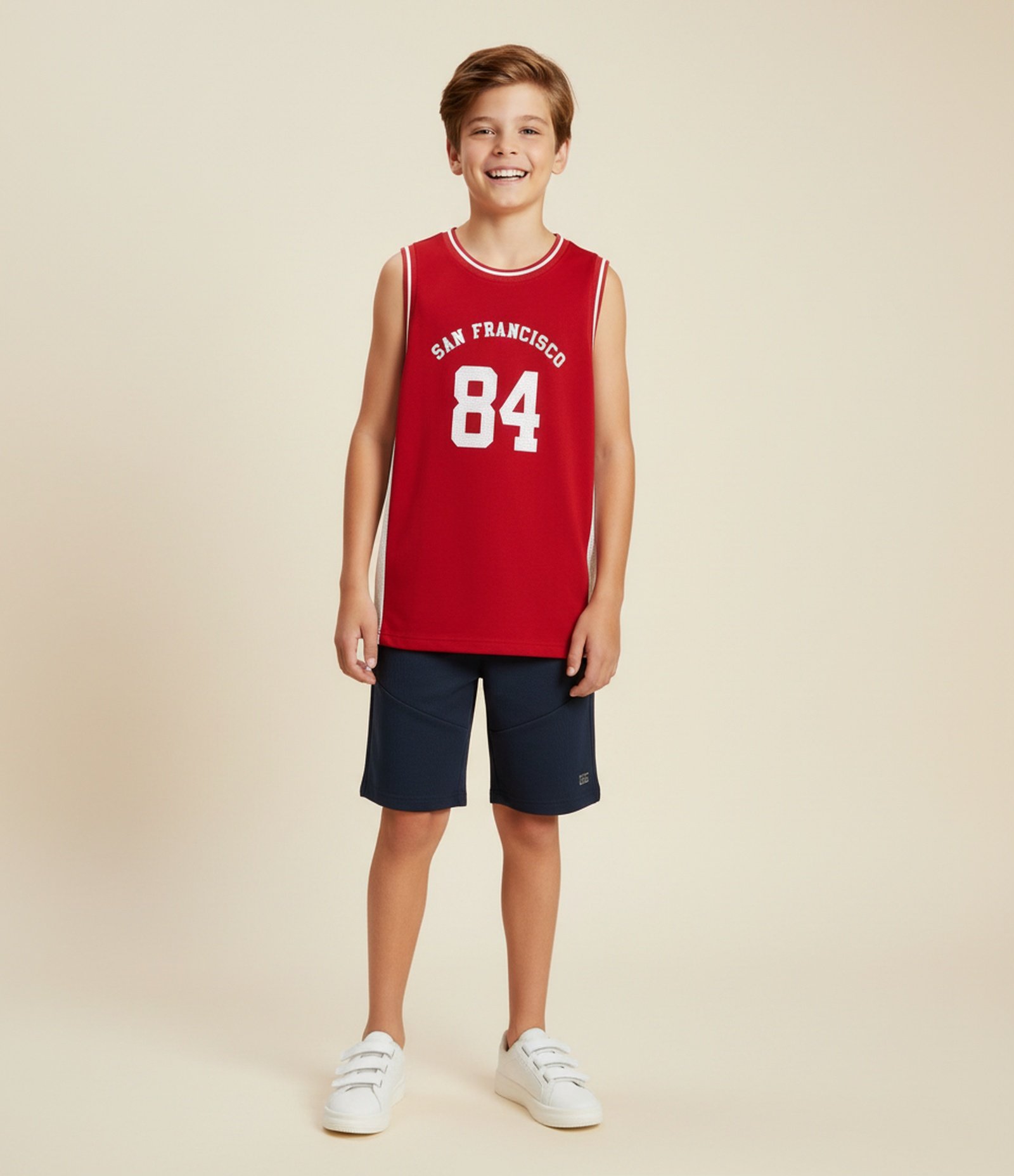 Bermuda Infantil Texturizado com Bolsos – Tam 5 a 14 Anos Azul Marinho 1