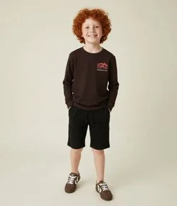 Bermuda Infantil Texturizado com Bolsos – Tam 5 a 14 Anos