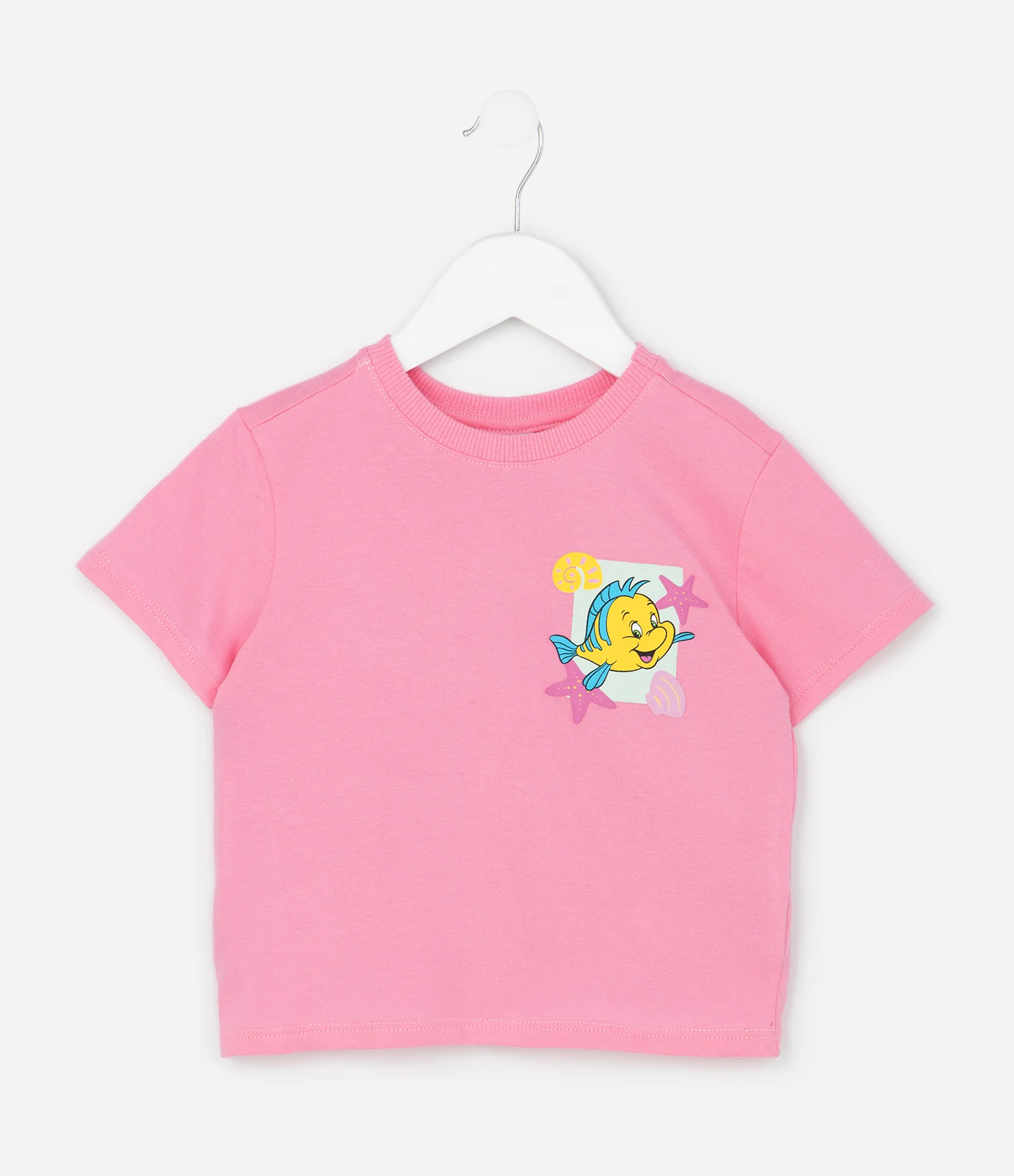 Conjunto Infantil Blusa e Short com Estampa Ariel Pequena Sereia – Tam 1 a 5/6 Rosa/Verde 2