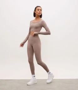 Calça Legging Esportiva em Microfibra com Bolso Interno