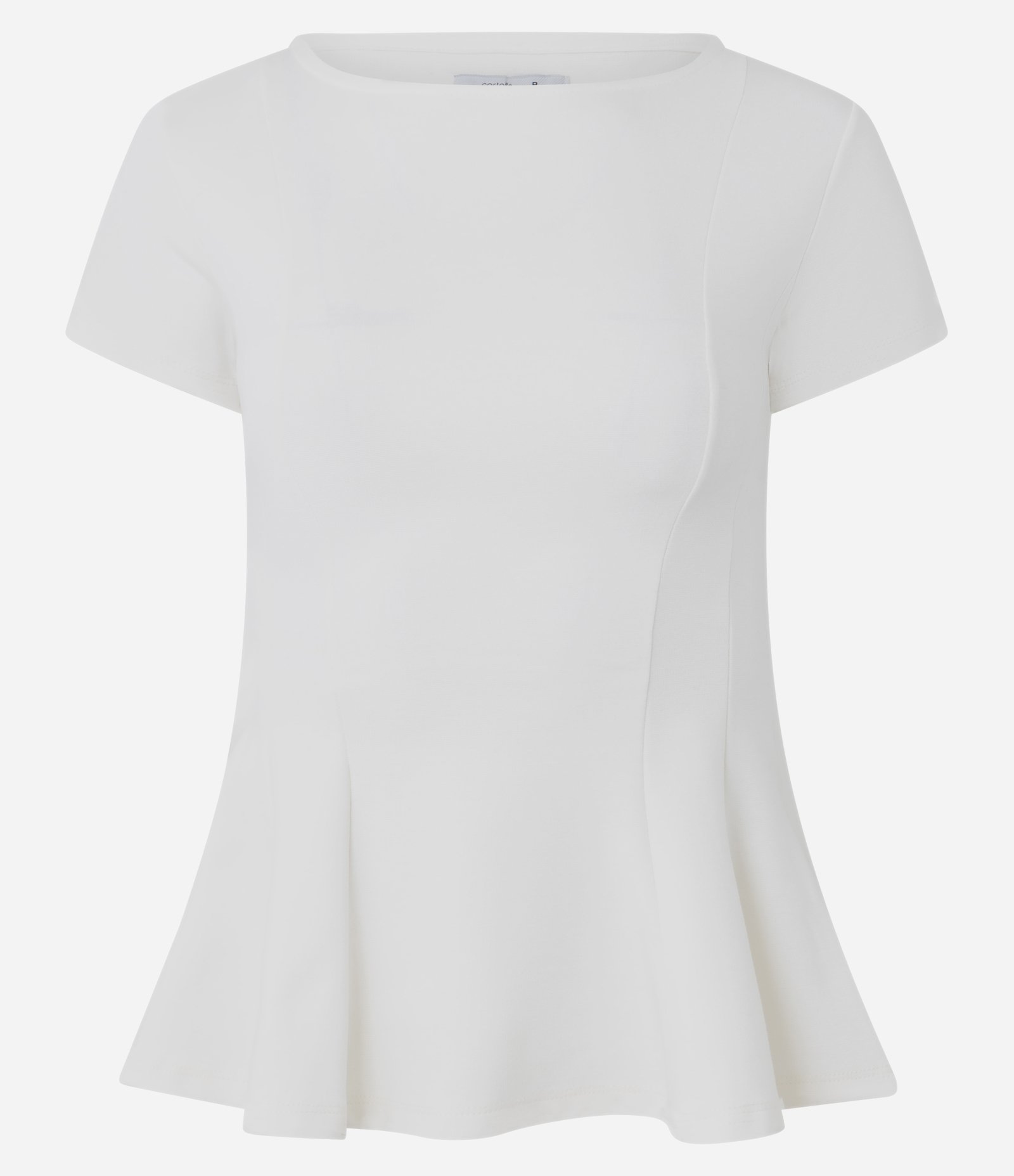 Blusa Peplum em Ponto Roma Com Mangas Curtas Branco 5