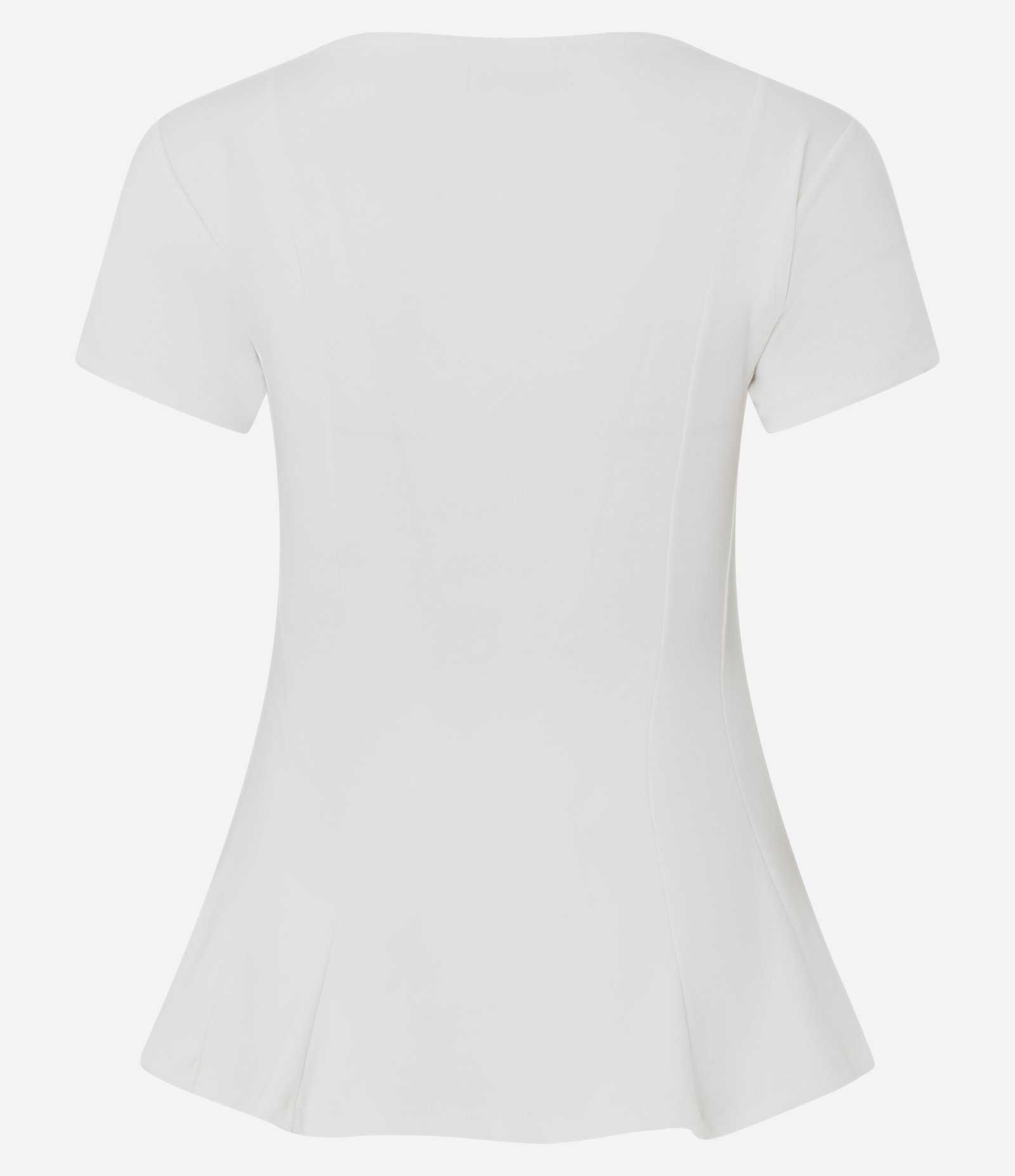 Blusa Peplum em Ponto Roma Com Mangas Curtas Branco 6