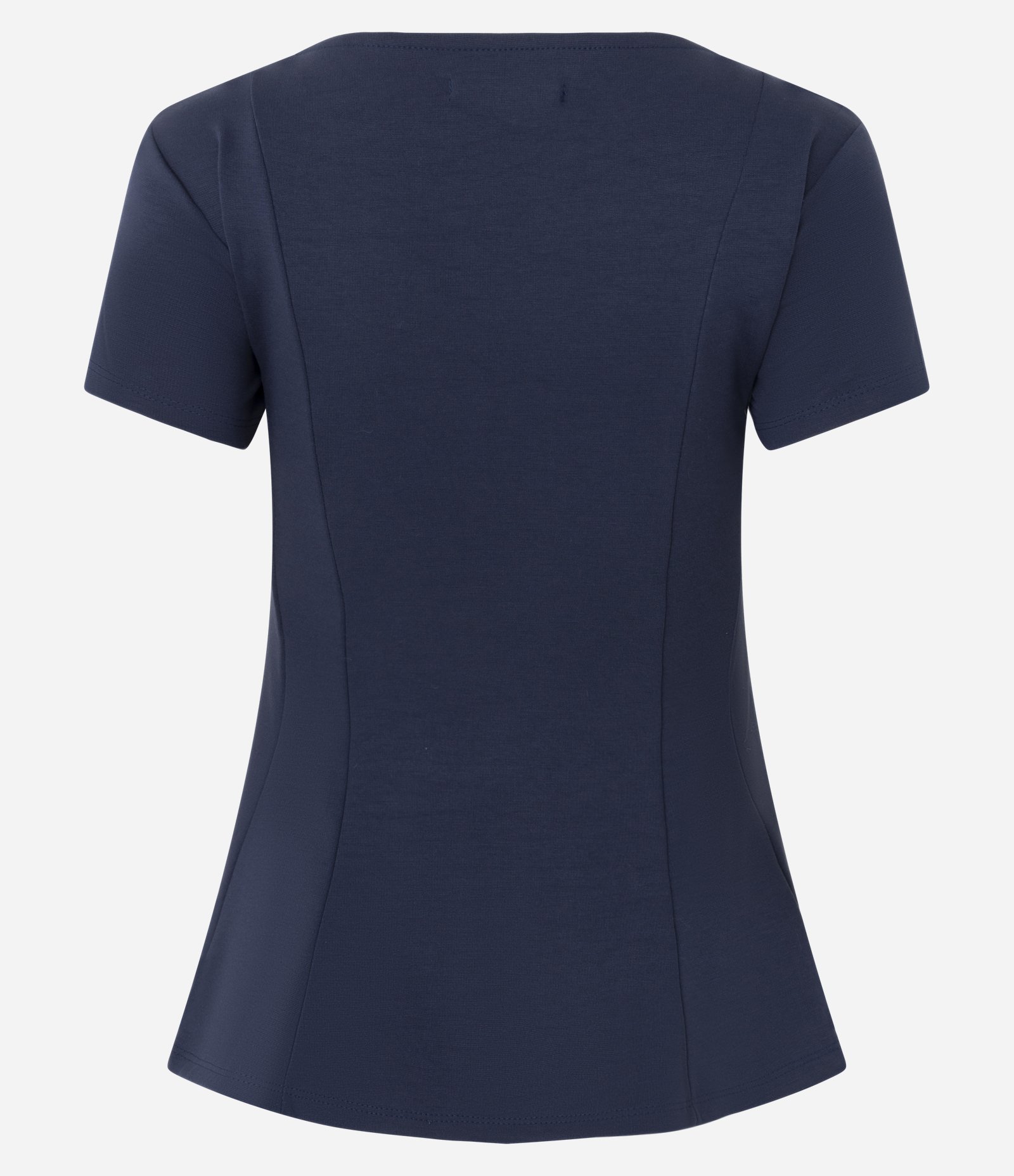 Blusa Peplum em Ponto Roma Com Mangas Curtas Azul 7