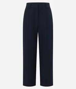 Calça Reta Alfaiatada com Passantes Largos