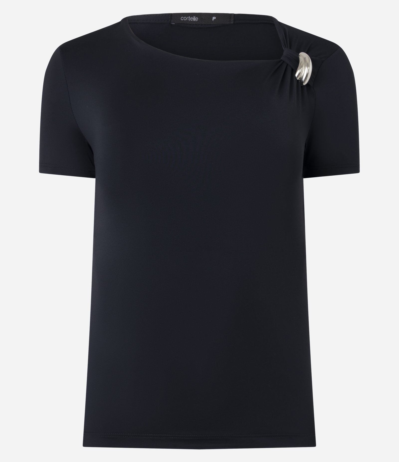 Blusa em Poliamida com Aviamento no Ombro Preto 5