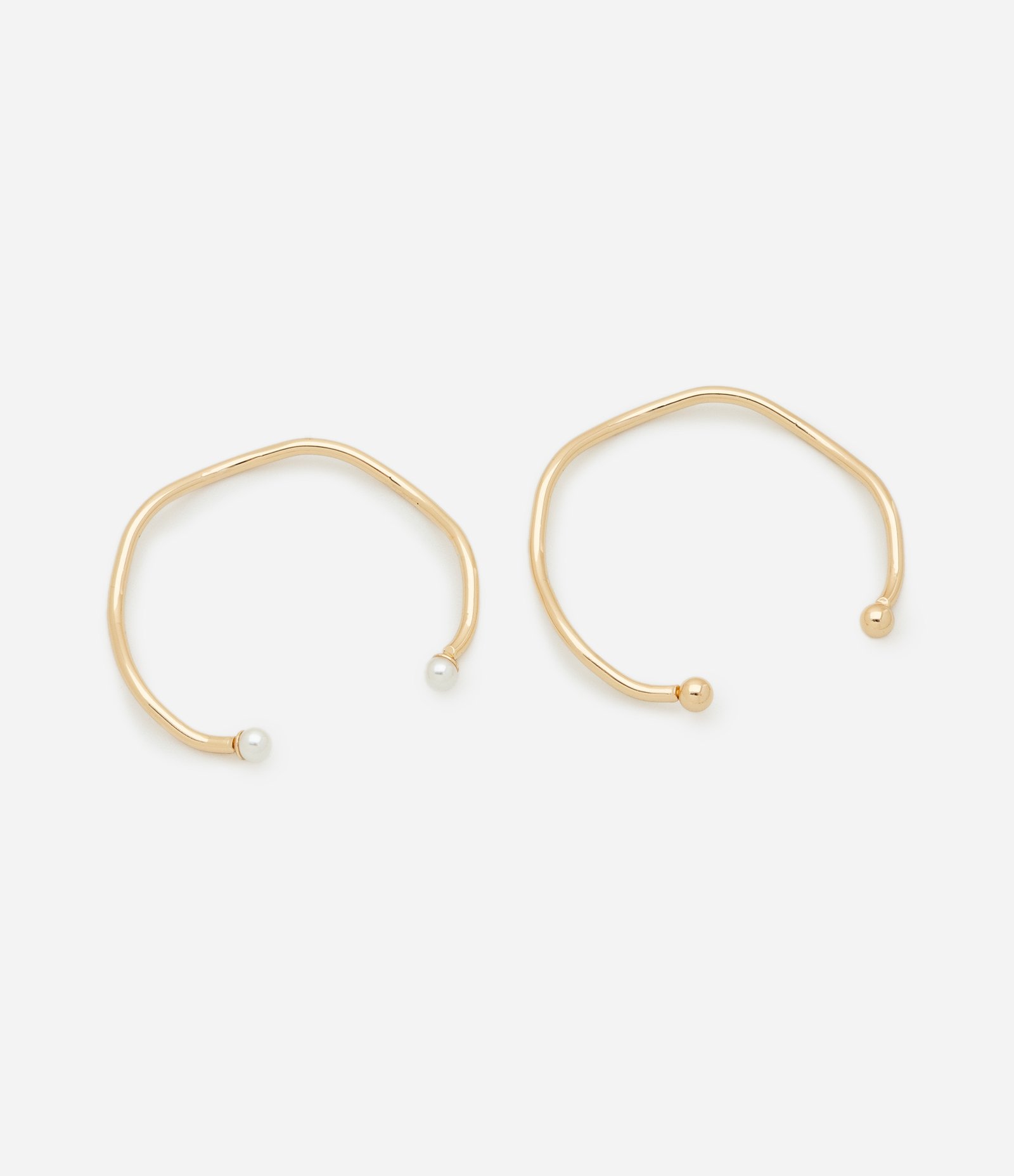 Kit 02 Braceletes Metalizados com Formato Ondulado Dourado 2