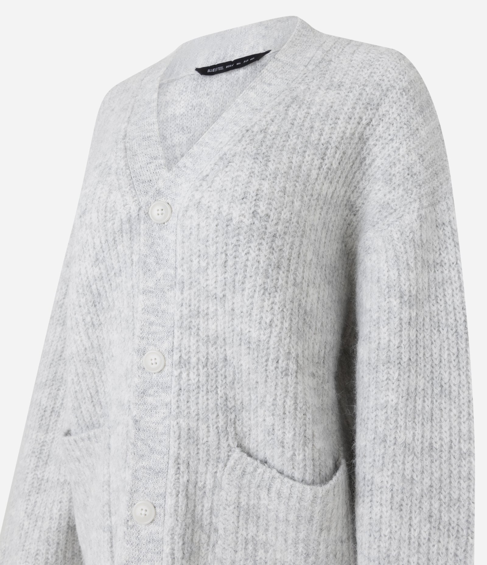Cardigan Masculino Retilínea Listrado Gradiente Boxy Cinza 5