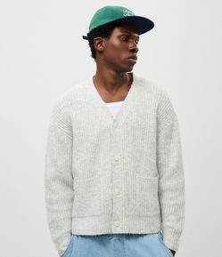 Cardigan Masculino Retilínea Listrado Gradiente Boxy